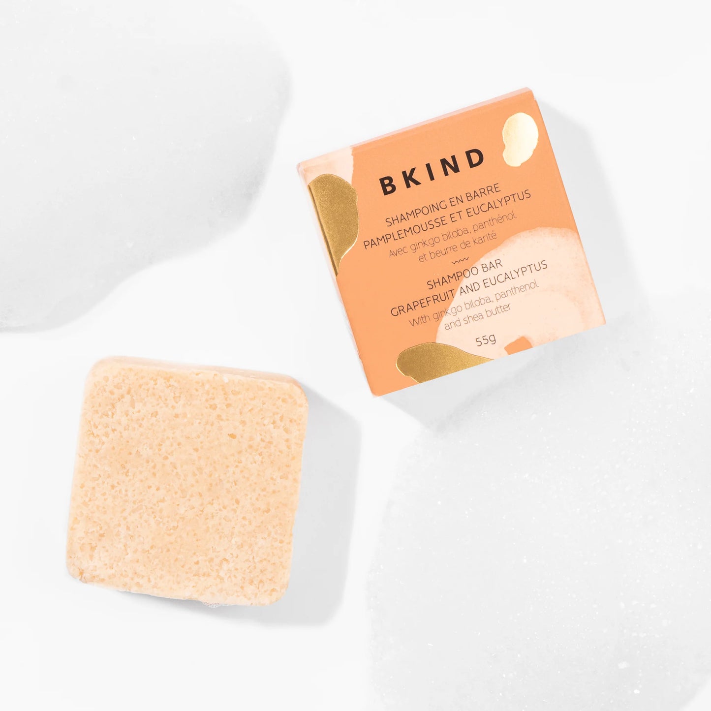 BKIND. shampoing en barre cheveux normaux et/ou tendance grasse 55g